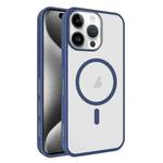 For iPhone 15 Pro Frosted Translucent Side Ice Fog Cooling MagSafe Phone Case(Blue)