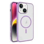 For iPhone 14 Plus Frosted Translucent Side Ice Fog Cooling MagSafe Phone Case(Light Purple)