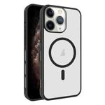 For iPhone 11 Pro Max Frosted Translucent Side Ice Fog Cooling MagSafe Phone Case(Black)