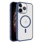 For iPhone 11 Pro Frosted Translucent Side Ice Fog Cooling MagSafe Phone Case(Blue)