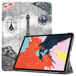 For iPad Air 11 2024 / 2022 / 2020 10.9 Colored Drawing Horizontal Flip Leather Case with Three-folding Holder & Sleep / Wake-up Function(Eiffel Tower)