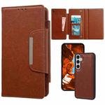 For Samsung Galaxy S25+ 5G Multifunctional 7-Card Wallet Leather Phone Case(Brown)