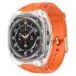 For Samsung Galaxy Watch Ultra 47mm Modified PC Hybrid TPU Watch Case Band(Orange Transparent)