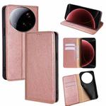 For Xiaomi 15 Ultra Gloss Oil Solid Color Magnetic Leather Phone Case(Rose Gold)