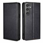 For Samsung Galaxy S25 5G Gloss Oil Solid Color Magnetic Leather Phone Case(Black)