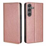 For Samsung Galaxy S25 5G Gloss Oil Solid Color Magnetic Leather Phone Case(Rose Gold)