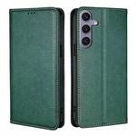 For Samsung Galaxy S25+ 5G Gloss Oil Solid Color Magnetic Leather Phone Case(Green)