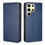 For Samsung Galaxy S25 Ultra 5G Gloss Oil Solid Color Magnetic Leather Phone Case(Blue)