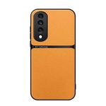 For Honor 70 Pro Litchi Leather Magnetic Full Coverage Shockproof Phone Case(Yellow)