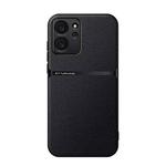 For Honor 80 SE Litchi Leather Magnetic Full Coverage Shockproof Phone Case(Black)