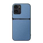 For Honor 80 SE Litchi Leather Magnetic Full Coverage Shockproof Phone Case(Blue)