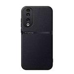 For Honor 90 Litchi Leather Magnetic Full Coverage Shockproof Phone Case(Black)