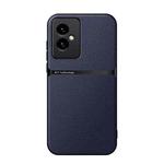 For Honor 100 Litchi Leather Magnetic Full Coverage Shockproof Phone Case(Navy Blue)