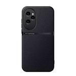 For Honor 100 Pro Litchi Leather Magnetic Full Coverage Shockproof Phone Case(Black)