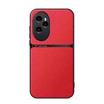 For Honor 100 Pro Litchi Leather Magnetic Full Coverage Shockproof Phone Case(Red)