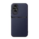 For Honor 200 Litchi Leather Magnetic Full Coverage Shockproof Phone Case(Navy Blue)