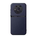 For Honor Magic3 Litchi Leather Magnetic Full Coverage Shockproof Phone Case(Navy Blue)