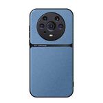 For Honor Magic3 Pro Litchi Leather Magnetic Full Coverage Shockproof Phone Case(Blue)