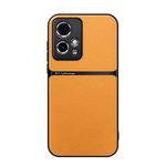 For Honor 90 GT Litchi Leather Magnetic Full Coverage Shockproof Phone Case(Yellow)