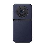 For Honor Magic4 Pro Litchi Leather Magnetic Full Coverage Shockproof Phone Case(Navy Blue)