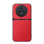 For Honor Magic5 Litchi Leather Magnetic Full Coverage Shockproof Phone Case(Red)