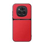 For Honor Magic6 Litchi Leather Magnetic Full Coverage Shockproof Phone Case(Red)