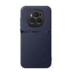 For Honor Magic6 Litchi Leather Magnetic Full Coverage Shockproof Phone Case(Navy Blue)