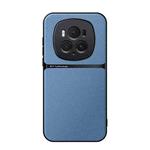 For Honor Magic6 Pro Litchi Leather Magnetic Full Coverage Shockproof Phone Case(Blue)