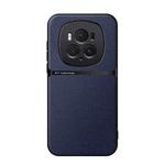 For Honor Magic6 Pro Litchi Leather Magnetic Full Coverage Shockproof Phone Case(Navy Blue)