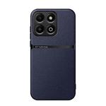 For Honor X6b Litchi Leather Magnetic Full Coverage Shockproof Phone Case(Navy Blue)