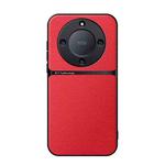 For Honor X9a Litchi Leather Magnetic Full Coverage Shockproof Phone Case(Red)