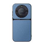 For Honor X9a Litchi Leather Magnetic Full Coverage Shockproof Phone Case(Blue)