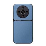 For Honor X9b Litchi Leather Magnetic Full Coverage Shockproof Phone Case(Blue)