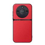 For Honor X50 Litchi Leather Magnetic Full Coverage Shockproof Phone Case(Red)