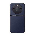 For Honor X50 Litchi Leather Magnetic Full Coverage Shockproof Phone Case(Navy Blue)