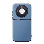 For Honor X60 Litchi Leather Magnetic Full Coverage Shockproof Phone Case(Blue)