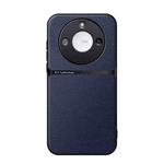 For Honor X60 Litchi Leather Magnetic Full Coverage Shockproof Phone Case(Navy Blue)