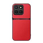 For Honor X8c 4G Litchi Leather Magnetic Full Coverage Shockproof Phone Case(Red)