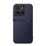 For Honor X8c 4G Litchi Leather Magnetic Full Coverage Shockproof Phone Case(Navy Blue)