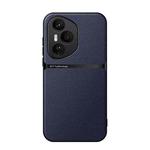 For Honor 400 Pro Global 160.8mm Litchi Leather Magnetic Full Coverage Shockproof Phone Case(Navy Blue)