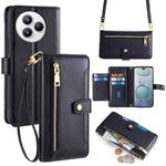 For Xiaomi Civi 5 Pro 5G Sheep Texture Cross-body Zipper Wallet Leather Phone Case(Black)