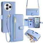 For Xiaomi Civi 5 Pro 5G Sheep Texture Cross-body Zipper Wallet Leather Phone Case(Blue)