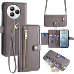 For Xiaomi Civi 5 Pro 5G Sheep Texture Cross-body Zipper Wallet Leather Phone Case(Grey)