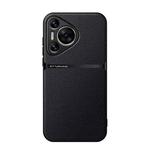 For Huawei Pura 70 Litchi Leather Magnetic Full Coverage Shockproof Phone Case(Black)