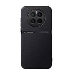 For Huawei Mate 50 Litchi Leather Magnetic Full Coverage Shockproof Phone Case(Black)