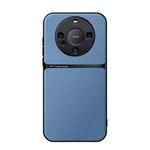 For Huawei Mate 60 Litchi Leather Magnetic Full Coverage Shockproof Phone Case(Blue)