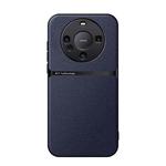 For Huawei Mate 60 Litchi Leather Magnetic Full Coverage Shockproof Phone Case(Navy Blue)