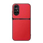 For Huawei nova 8 Pro Litchi Leather Magnetic Full Coverage Shockproof Phone Case(Red)