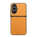 For Huawei nova 11 / nova 12s Litchi Leather Magnetic Full Coverage Shockproof Phone Case(Yellow)