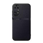 For Huawei P50 Litchi Leather Magnetic Full Coverage Shockproof Phone Case(Black)